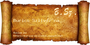 Burics Szilvána névjegykártya